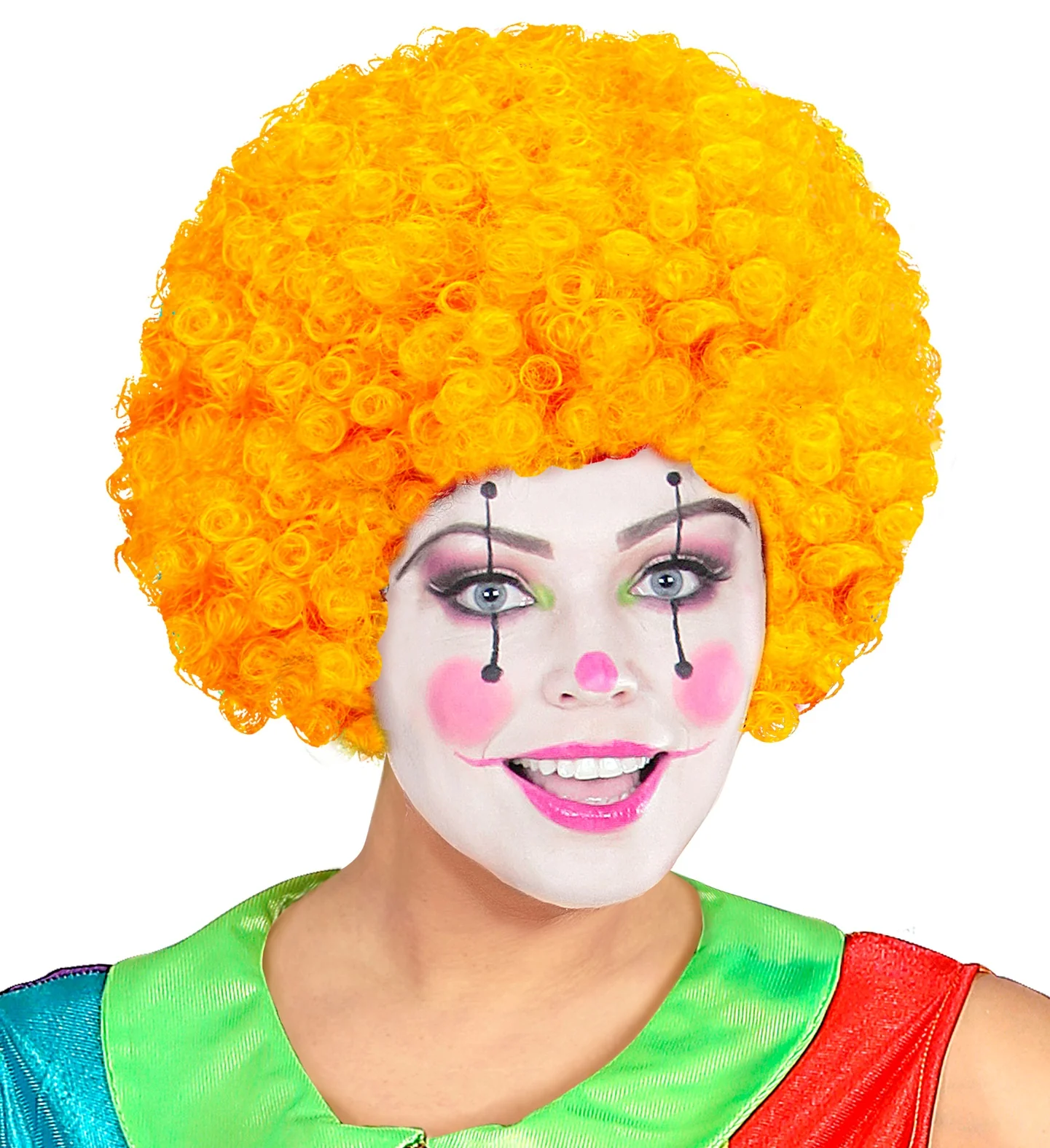 Clownspruik krulletjes oranje - Image 2