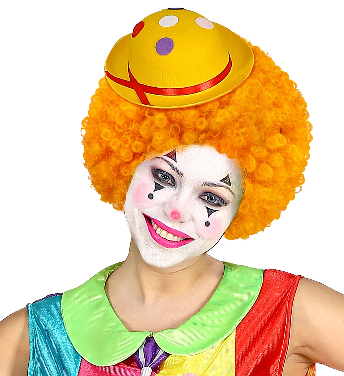 Clownspruik krulletjes oranje - Image 4