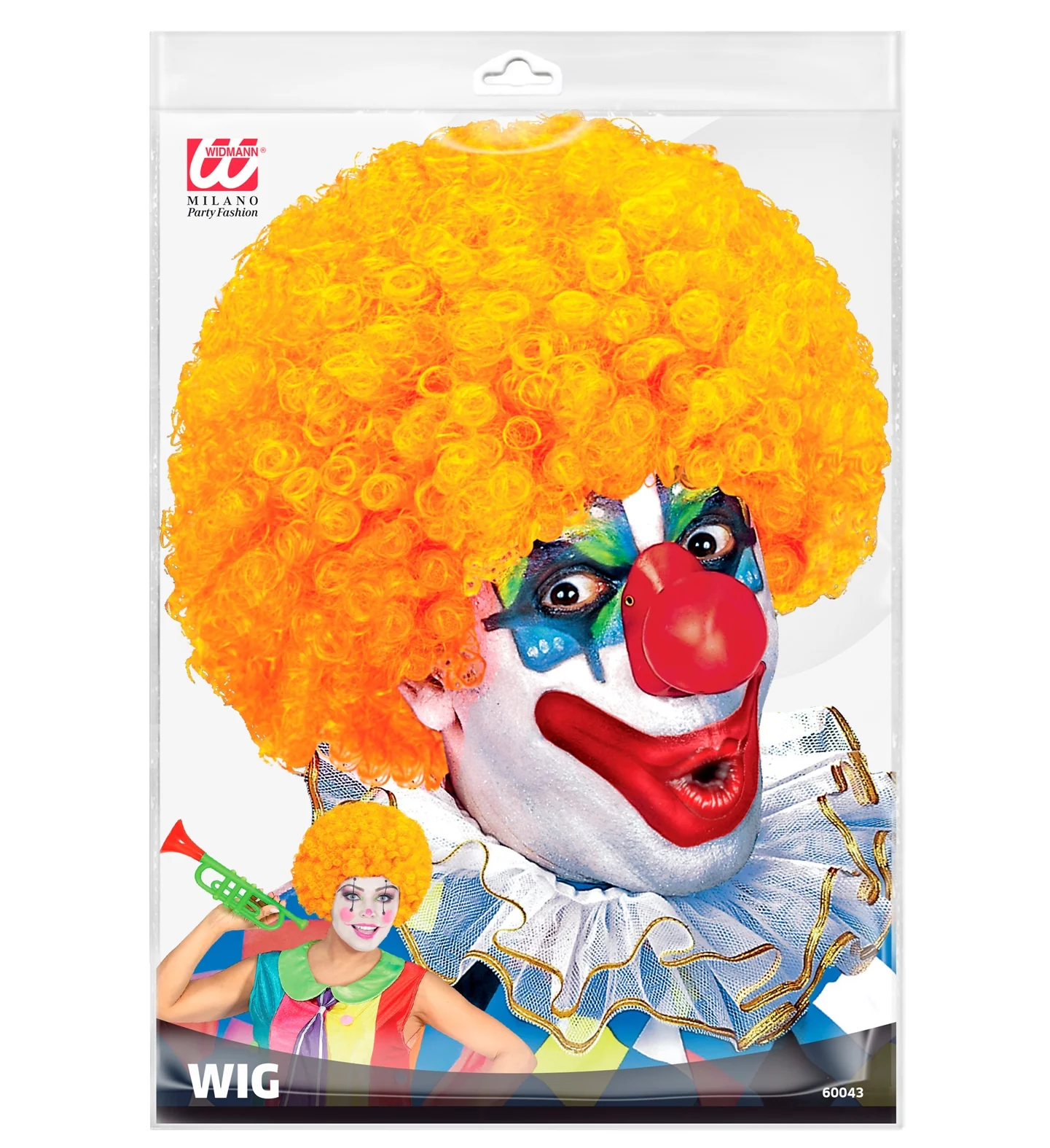Clownspruik krulletjes oranje - Image 6