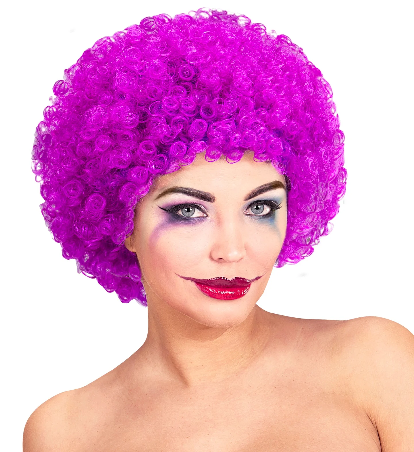 Clownspruik krulletjes paars - Image 2
