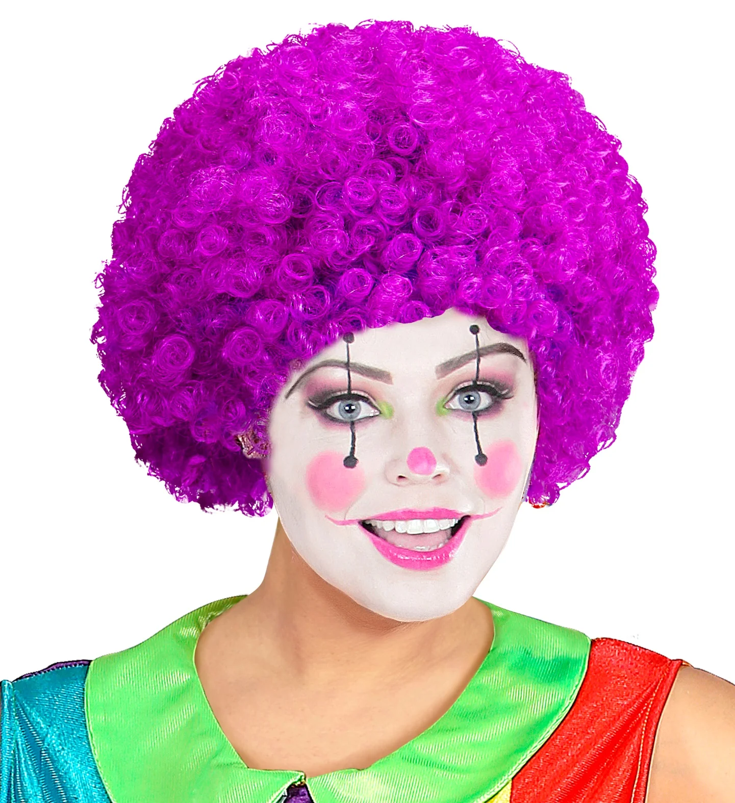 Clownspruik krulletjes paars - Image 3