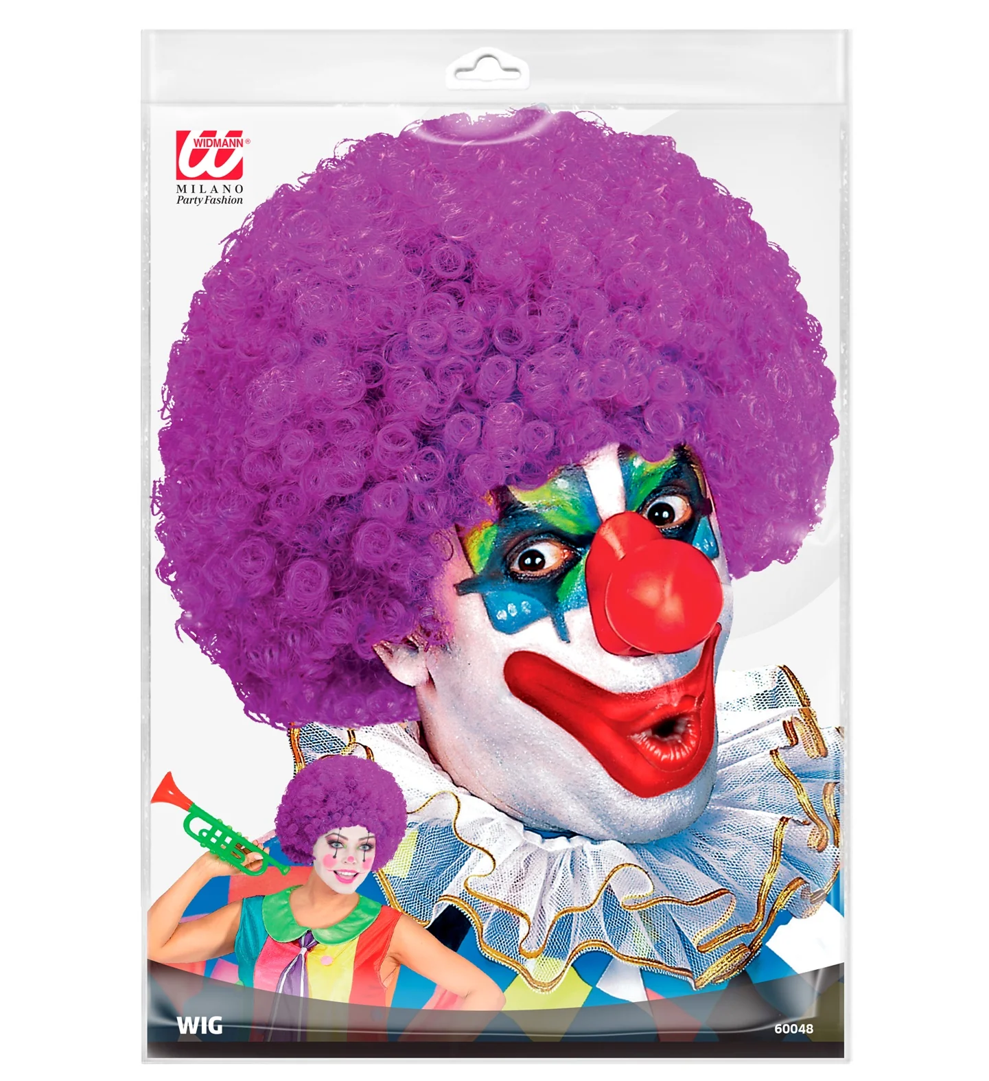 Clownspruik krulletjes paars - Image 6