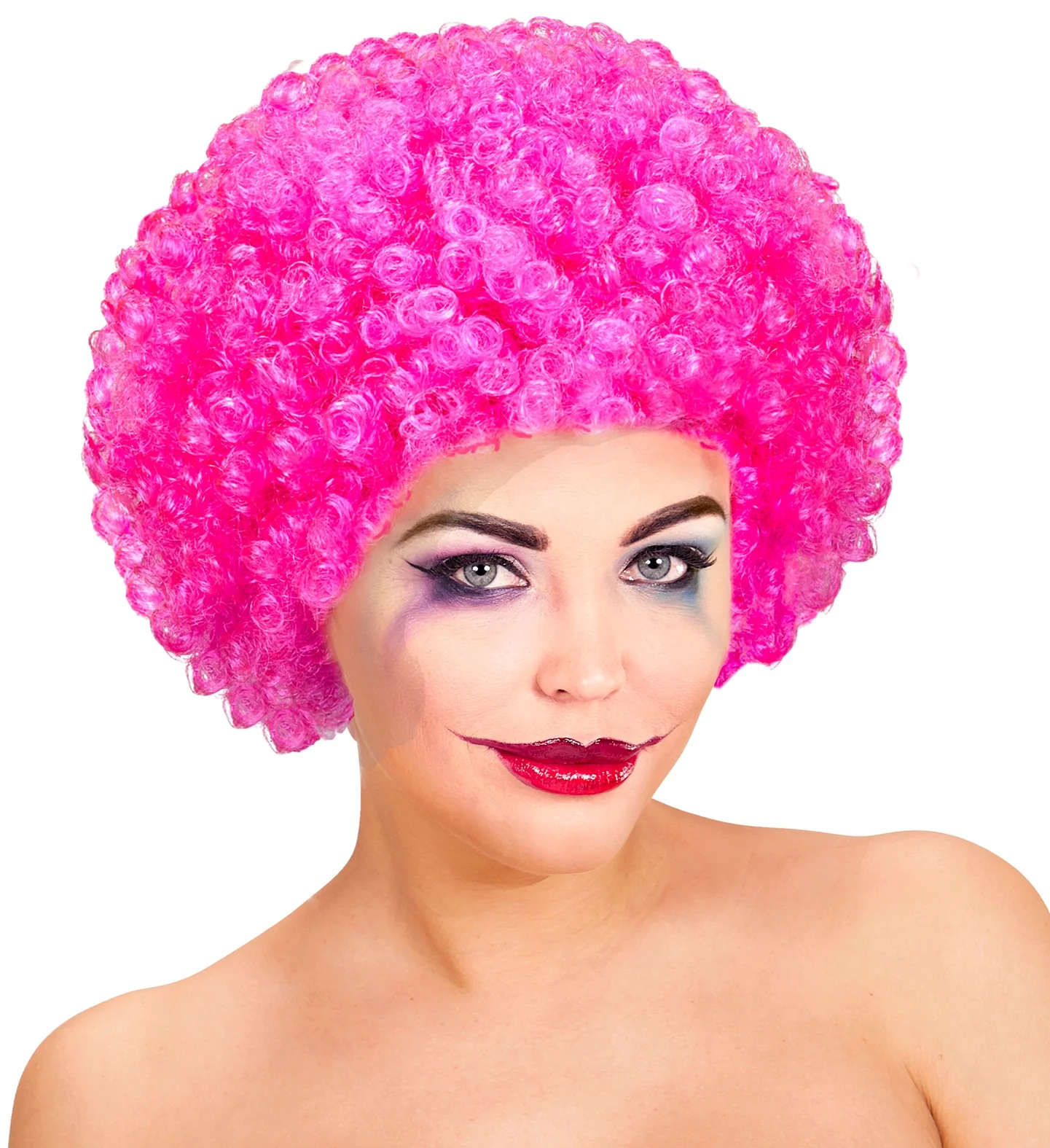 Clownspruik krulletjes roze - Image 3