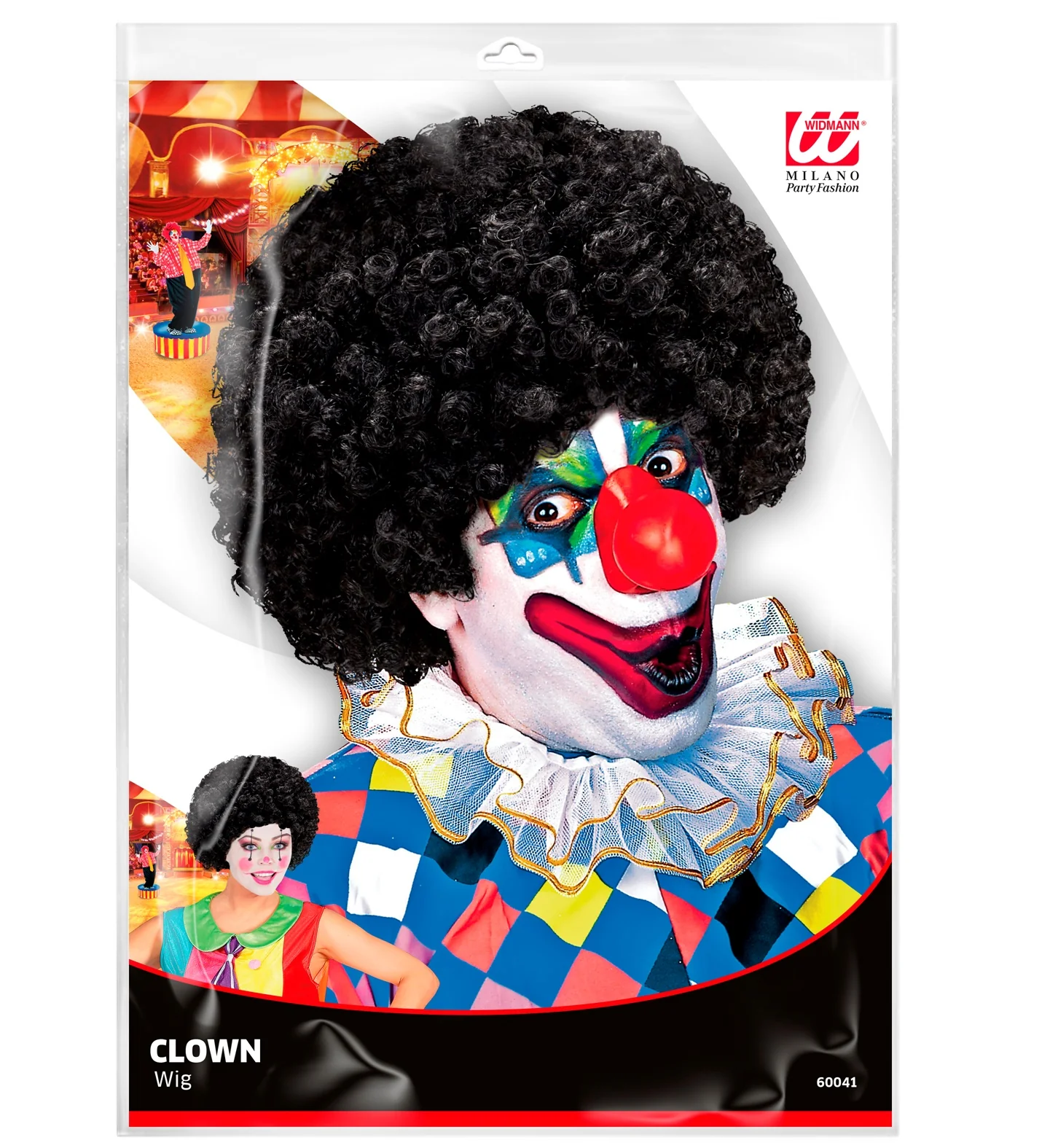 Clownspruik krulletjes zwart - Image 5