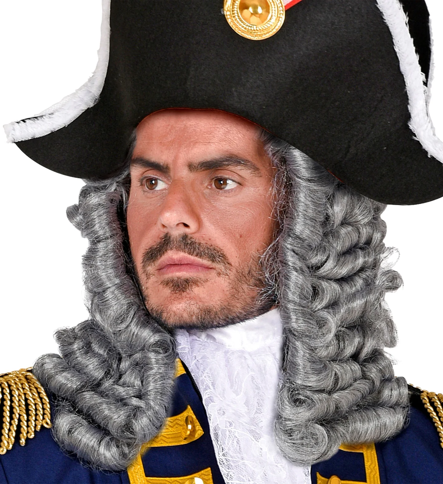 Rechter of piraten pruik grijs - Image 2