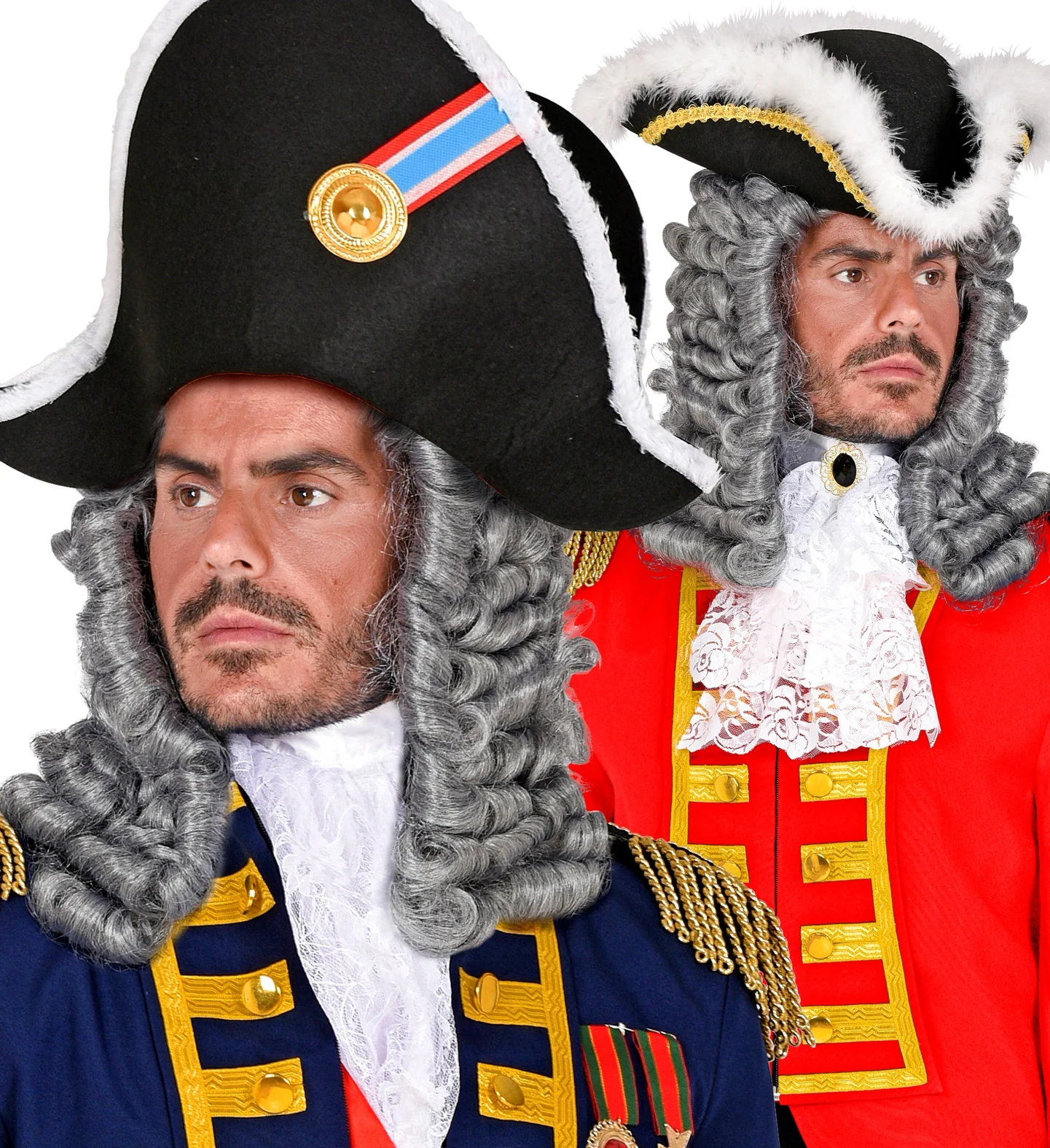 Rechter of piraten pruik grijs - Image 3