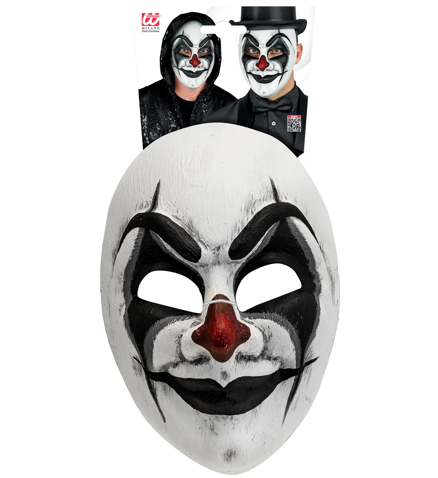Clownsmasker griezel zwart/wit - Image 5