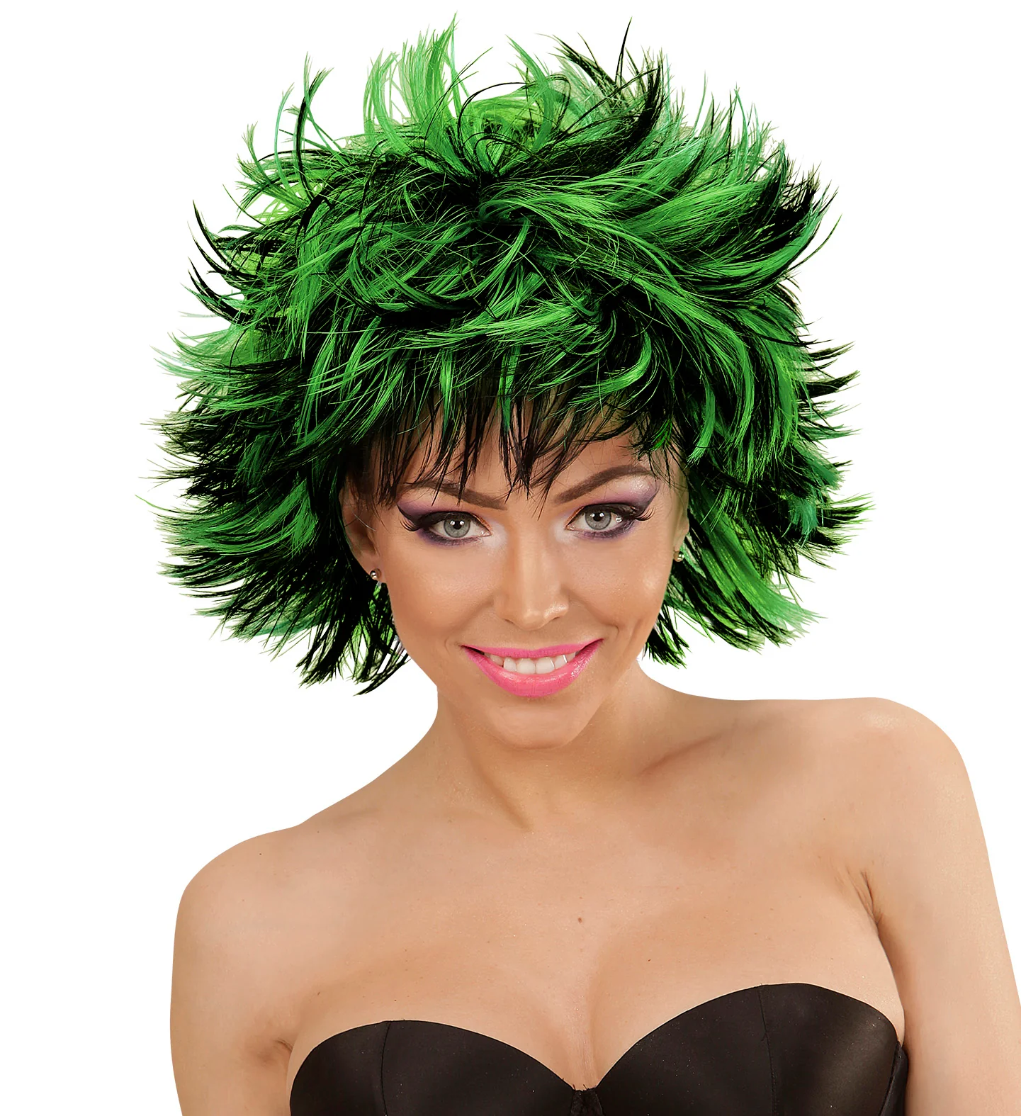 Coupe ravage pruik zwart groen - Image 2
