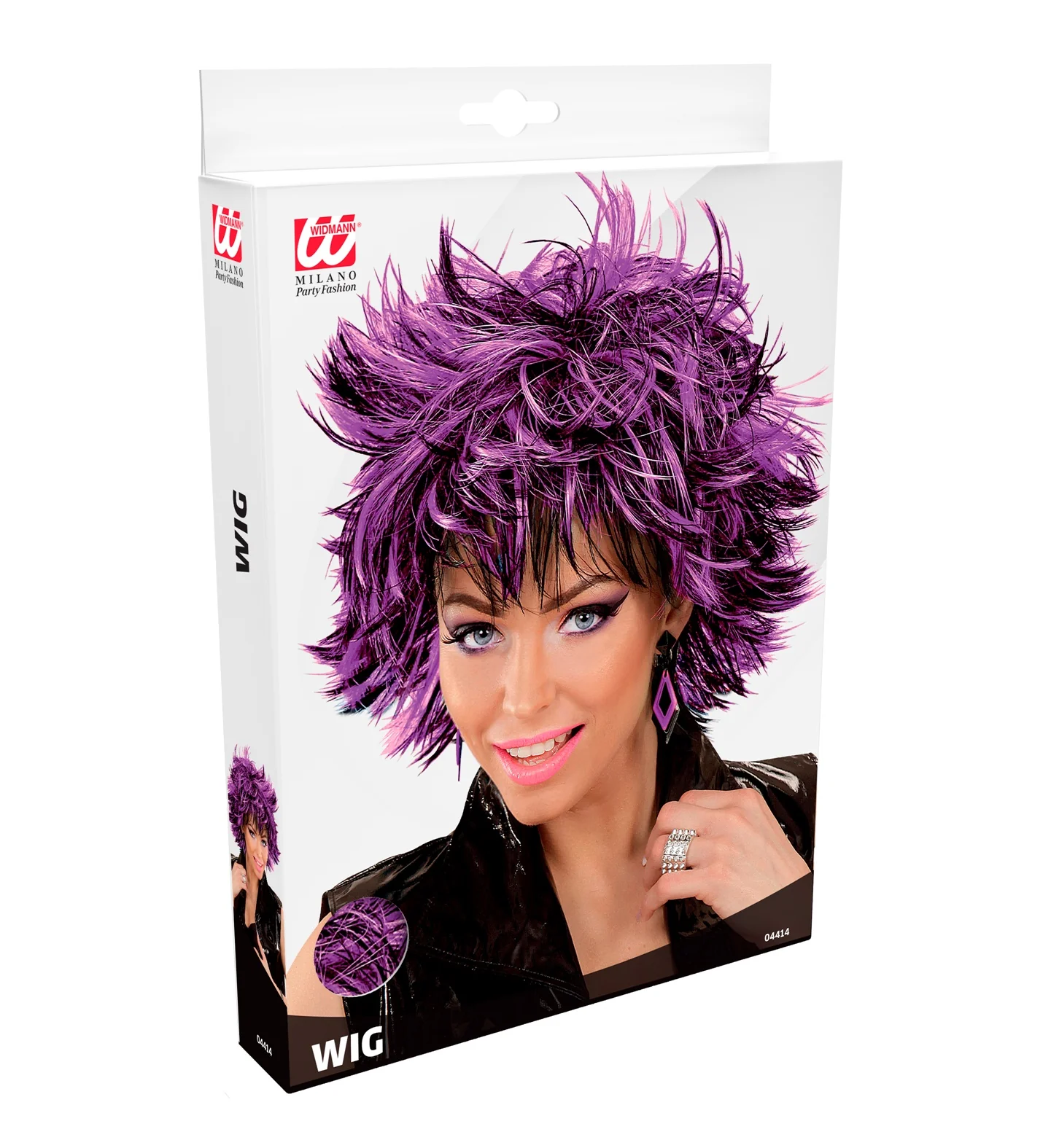 Coupe ravage pruik zwart met paars - Image 3