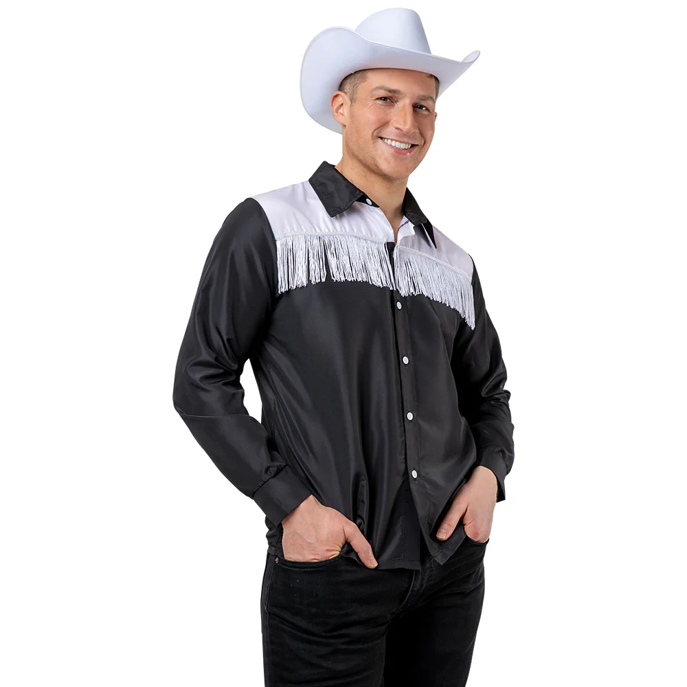 Cowboy blouse Sam heren zwart wit - Image 3