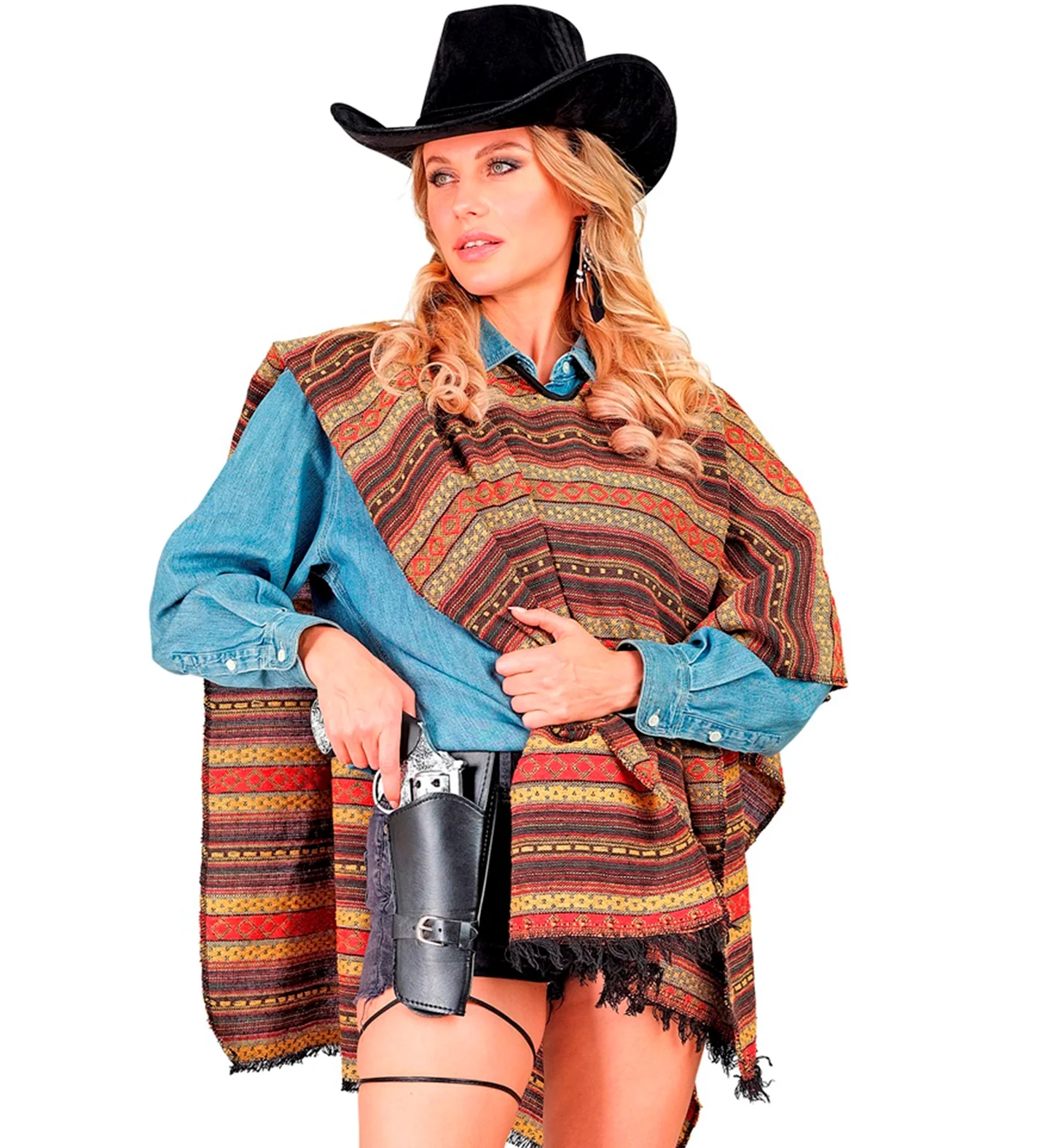 Cowboy holster zwart met riem - Image 3