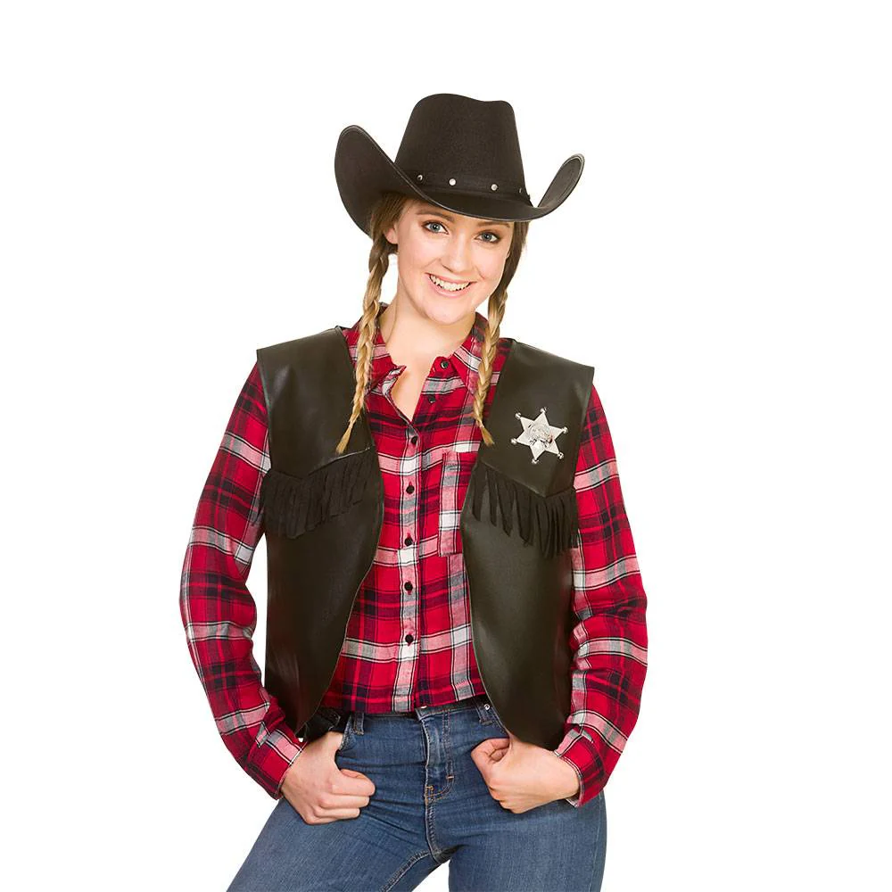 Cowboy vest zwart - Image 2