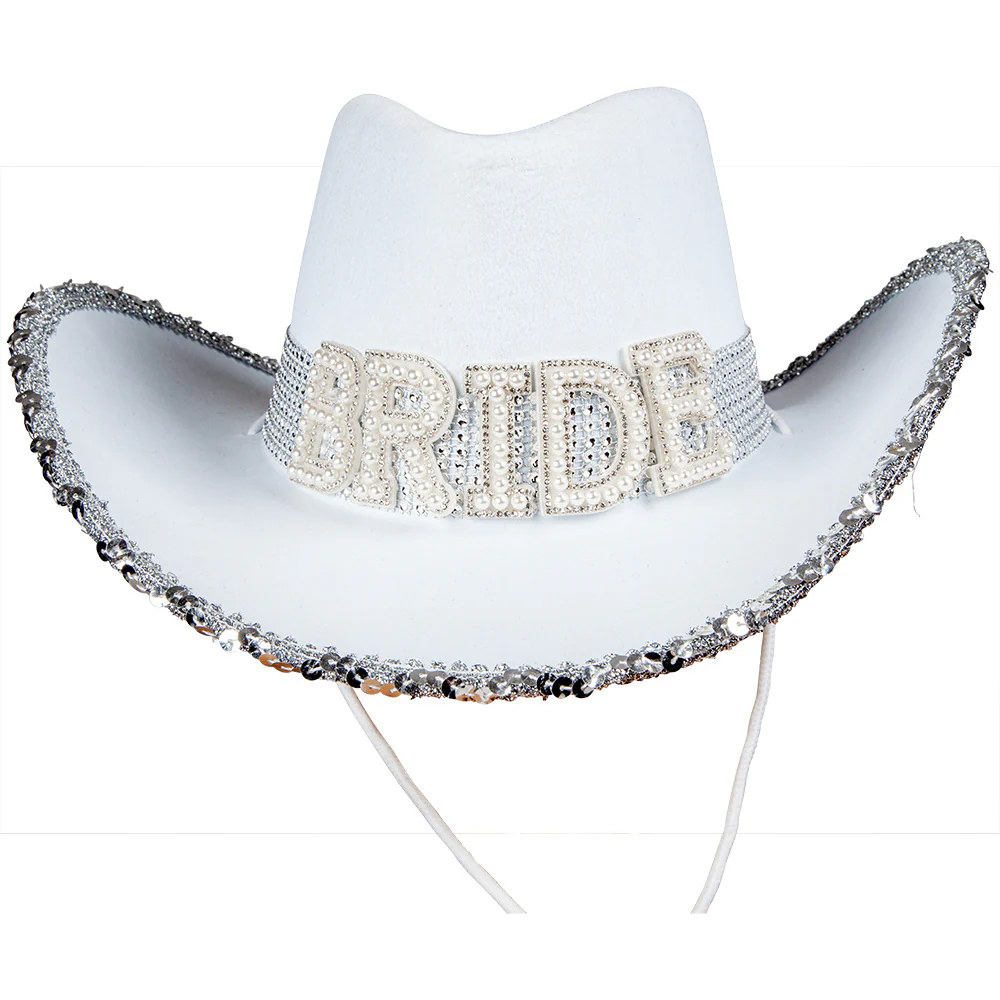 Cowboyhoed bride to be wit - Image 4