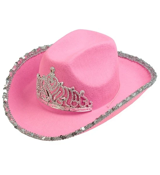 Cowboyhoed partygirl met tiara roze haarband Siem - Image 2
