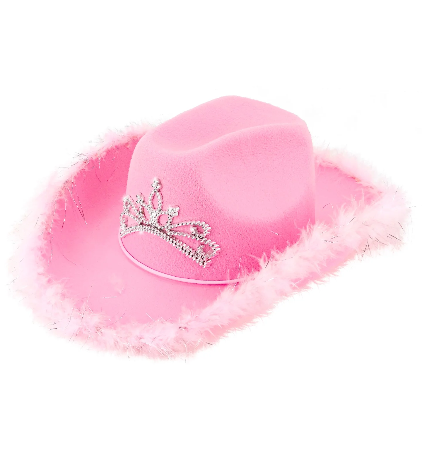 Cowboyhoed Daisy met tiara roze