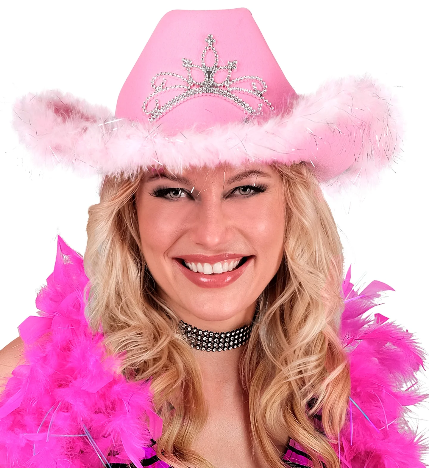 Cowboyhoed Daisy met tiara roze - Image 4