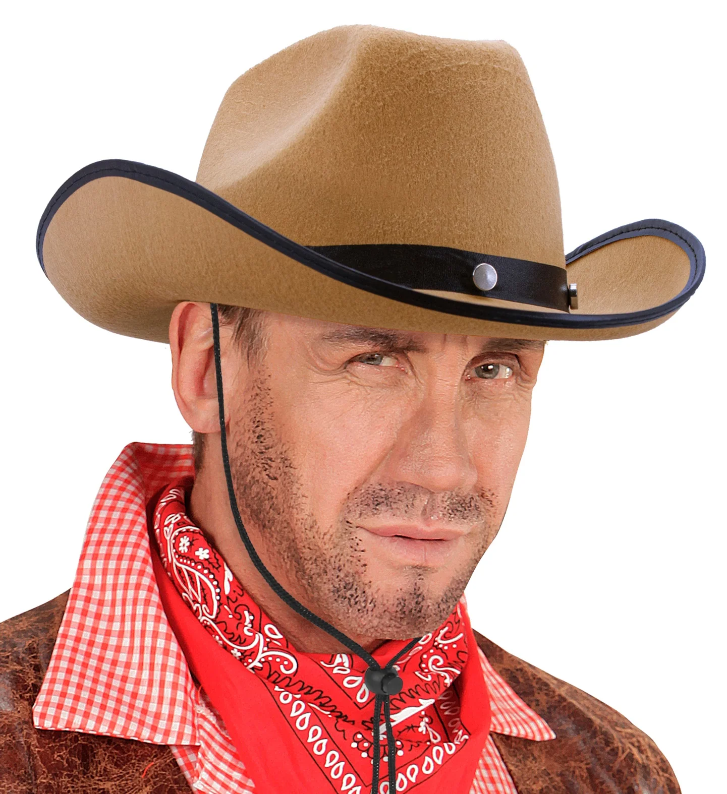 Cowboyhoed beige met studs - Image 2