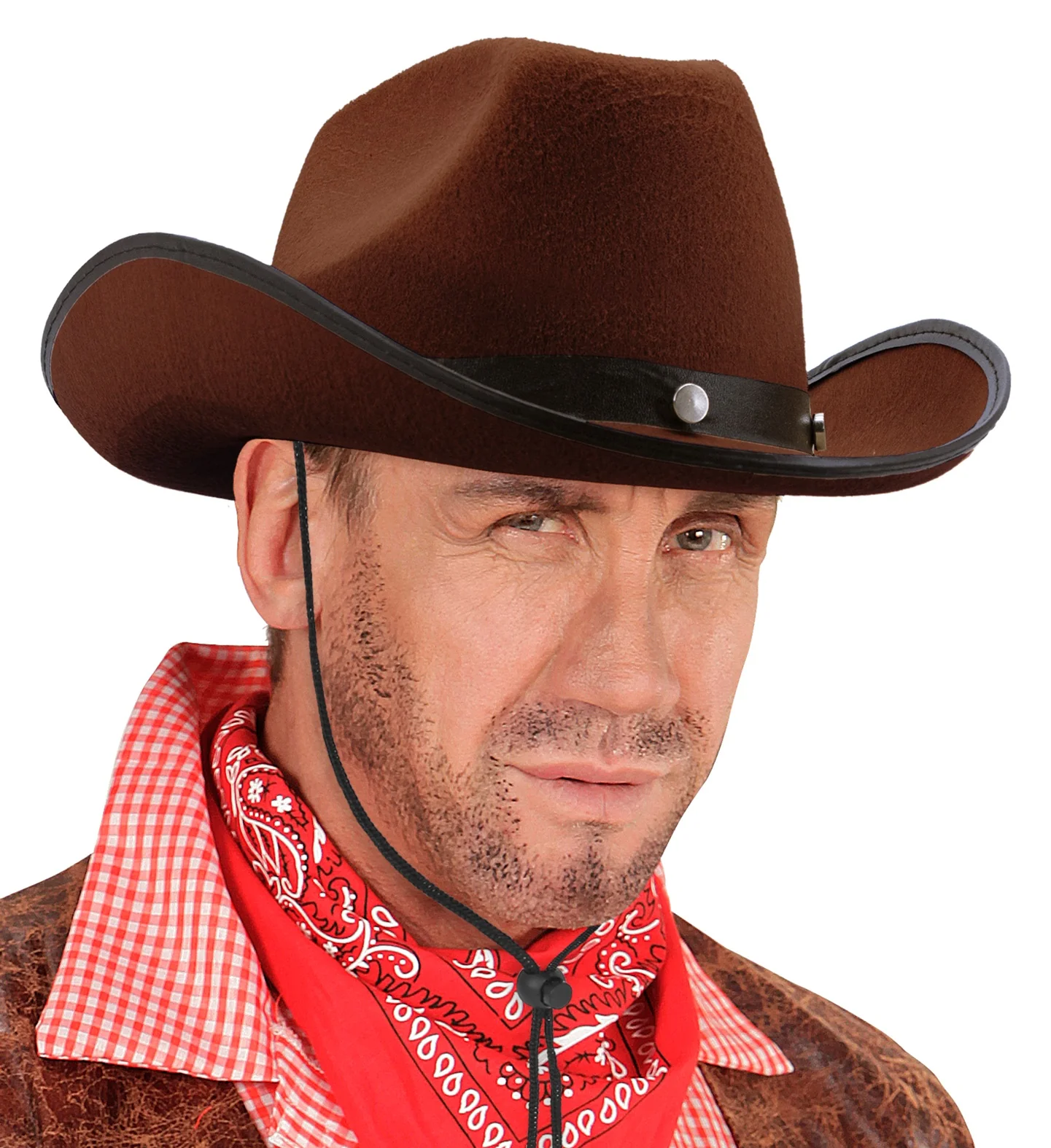 Cowboyhoed bruin met studs - Image 2