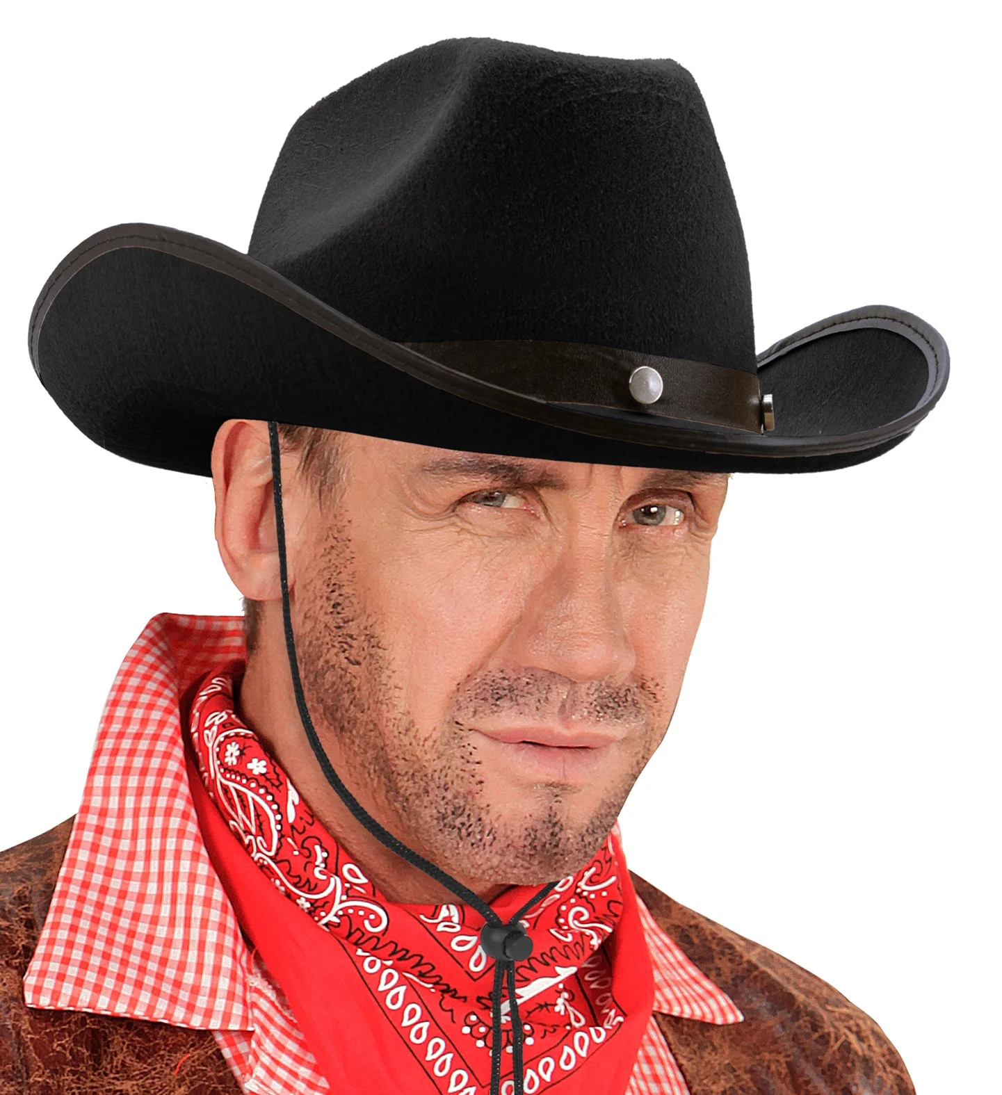 Cowboyhoed zwart met studs - Image 2
