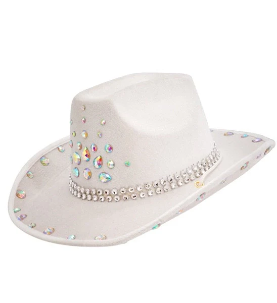 Cowboyhoed wit met diamanten Nora - Image 3