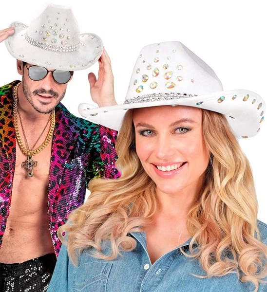 Cowboyhoed wit met diamanten Nora - Image 4