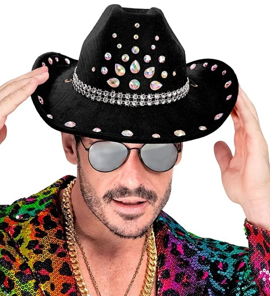 Cowboyhoed zwart met diamanten Sem - Image 2