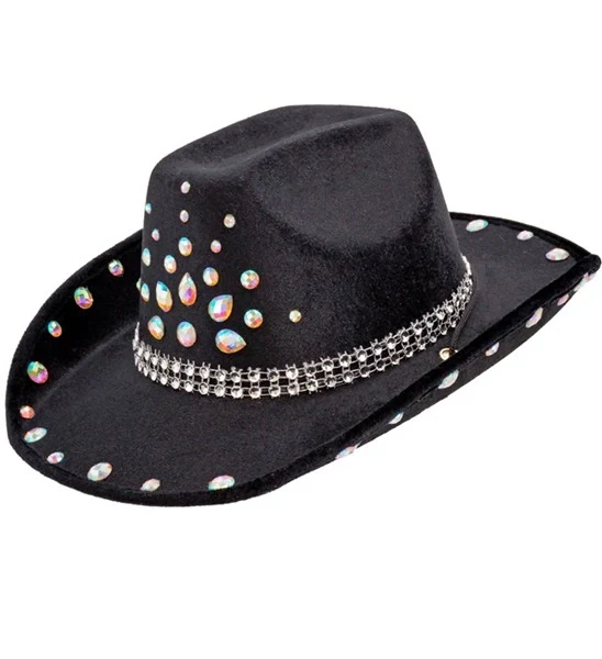 Cowboyhoed zwart met diamanten Sem - Image 3