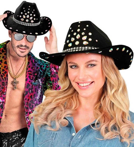 Cowboyhoed zwart met diamanten Sem - Image 4