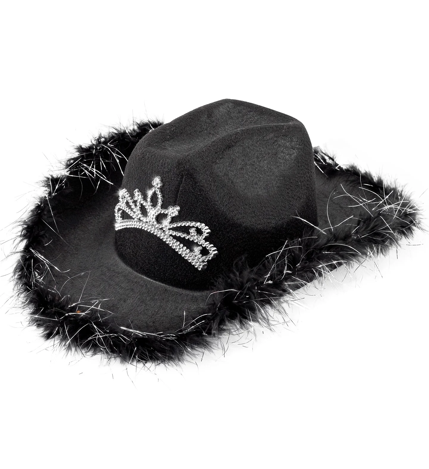 Cowboyhoed Daisy met tiara zwart