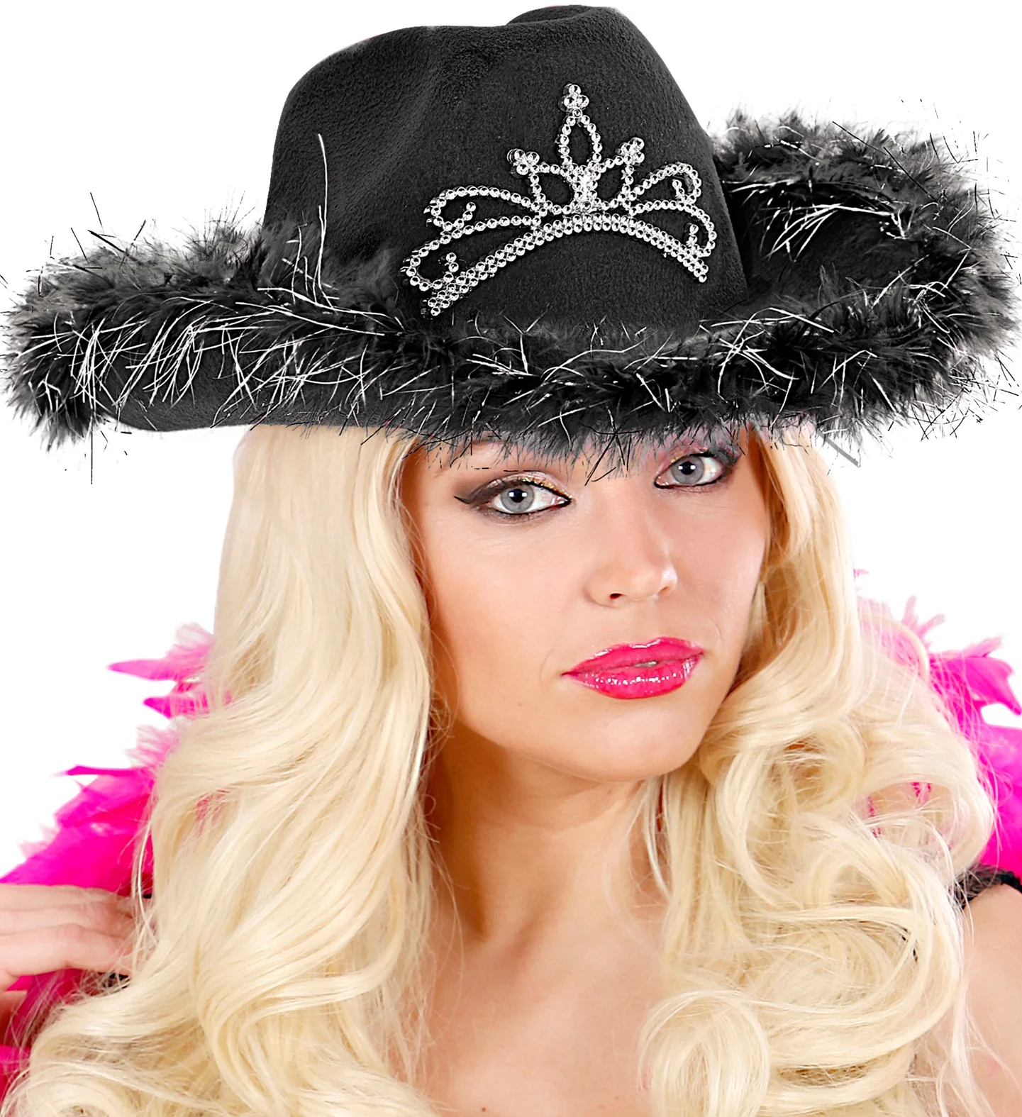Cowboyhoed Daisy met tiara zwart - Image 2