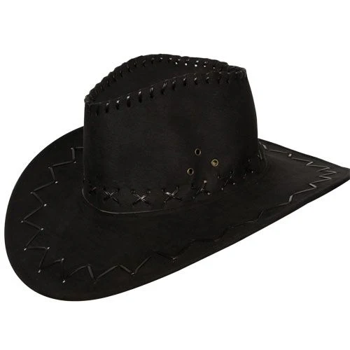 Cowboyhoed zwart suede