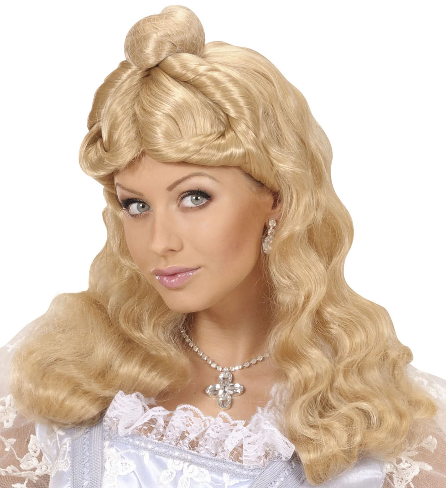 Prinsessenpruik blond dames