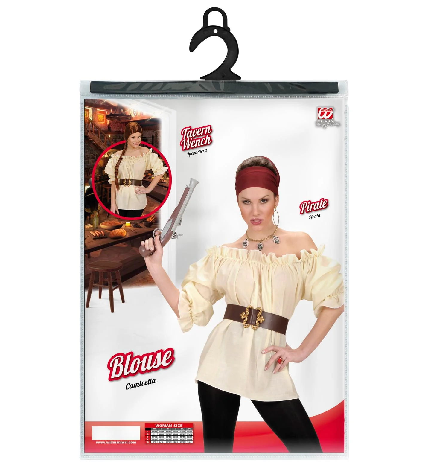 Dames piraten blouse beige - Image 3