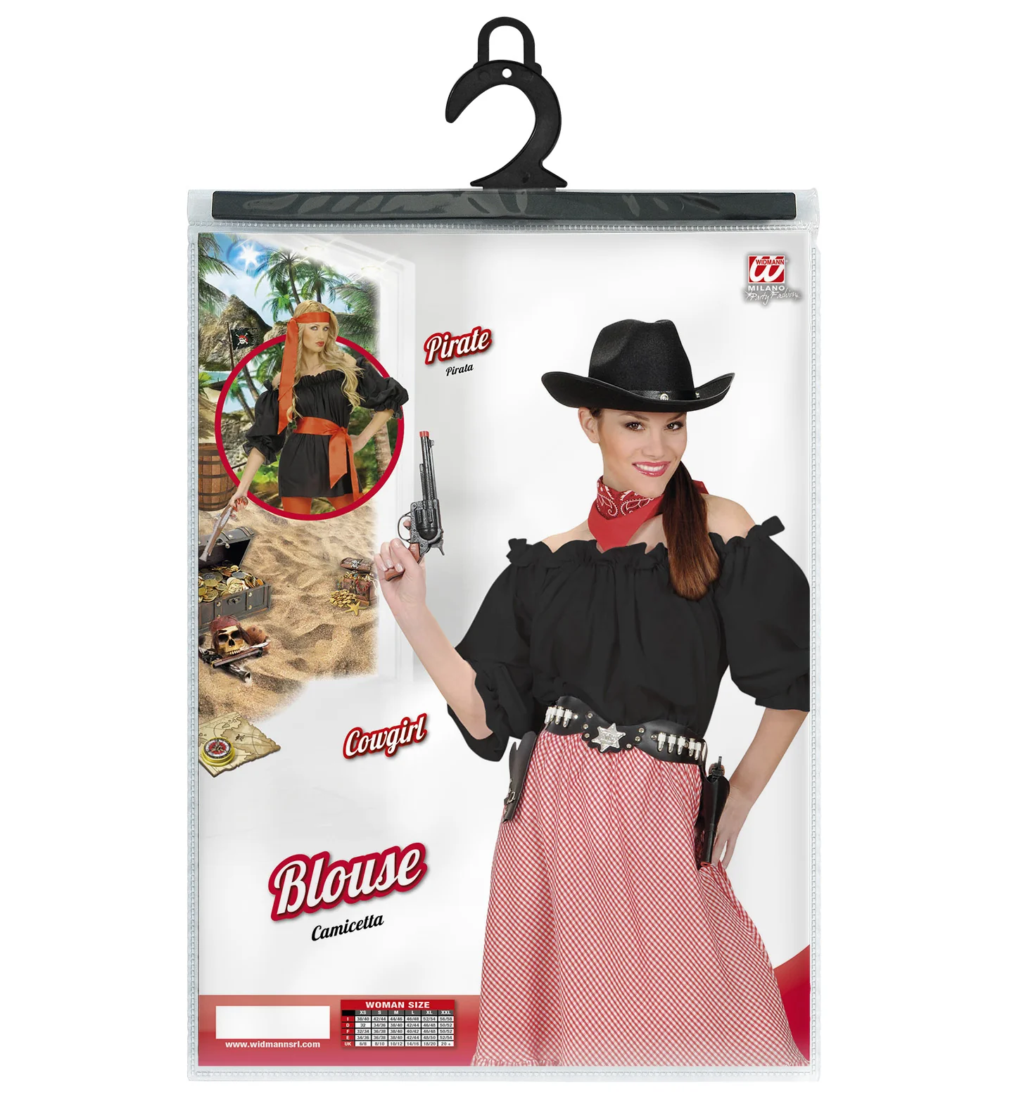 Dames piraten blouse zwart - Image 3