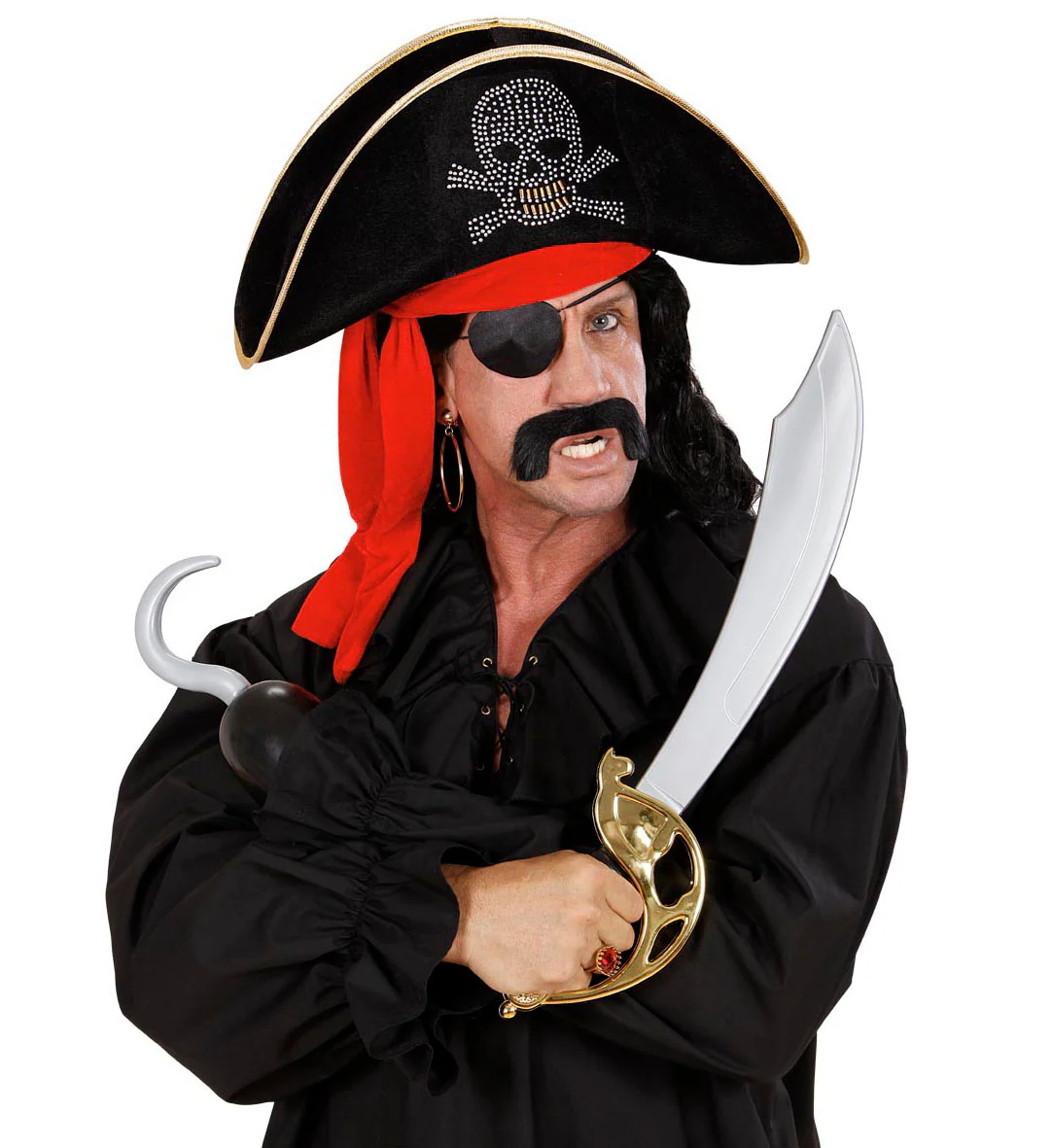 Dames piratenhoed met bespijkerde schedel en bandana - Image 2