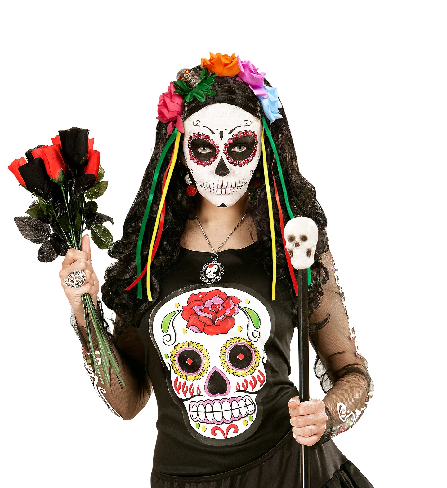 Day of the dead diadeem met roosjes - Image 6