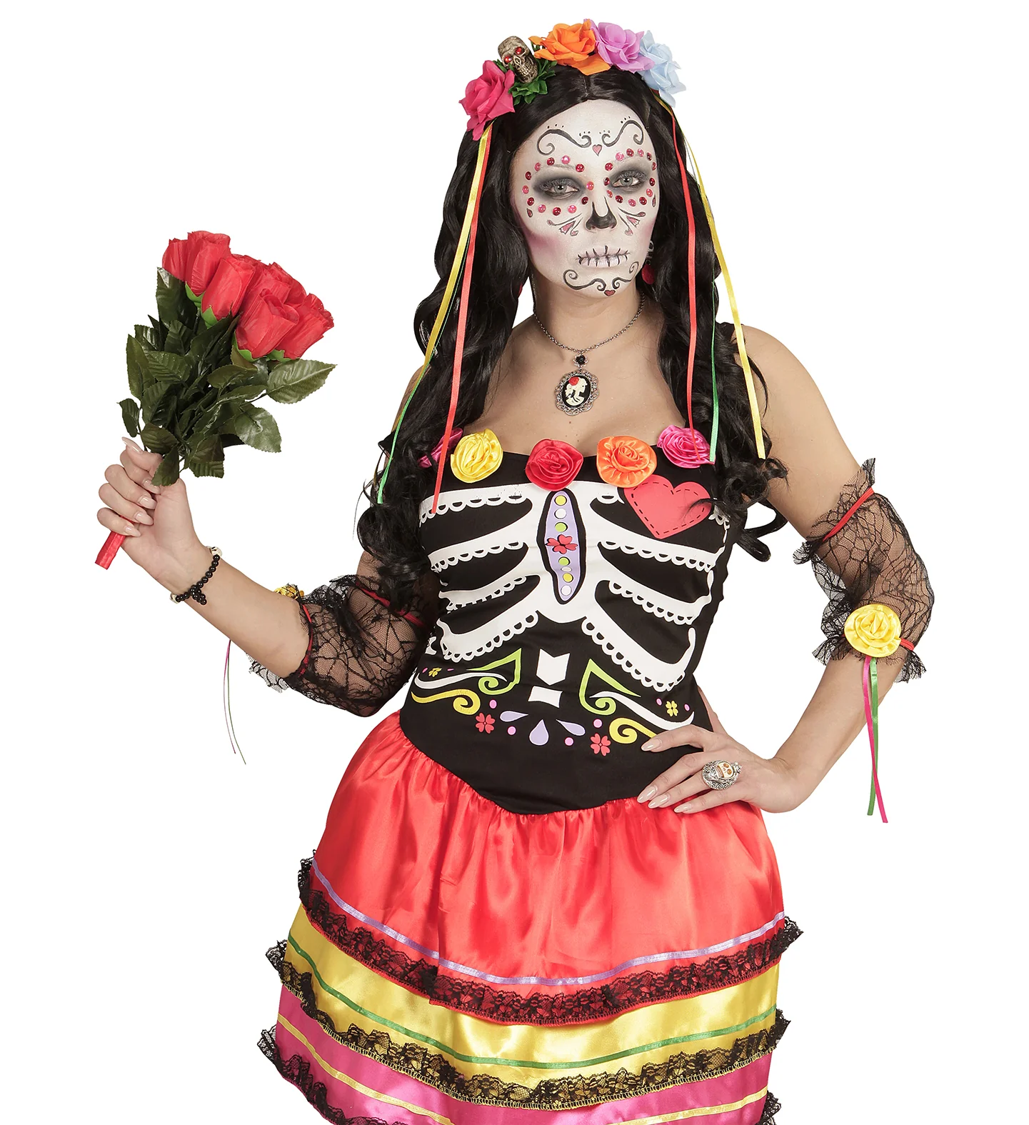 Day of the dead diadeem met roosjes - Image 7