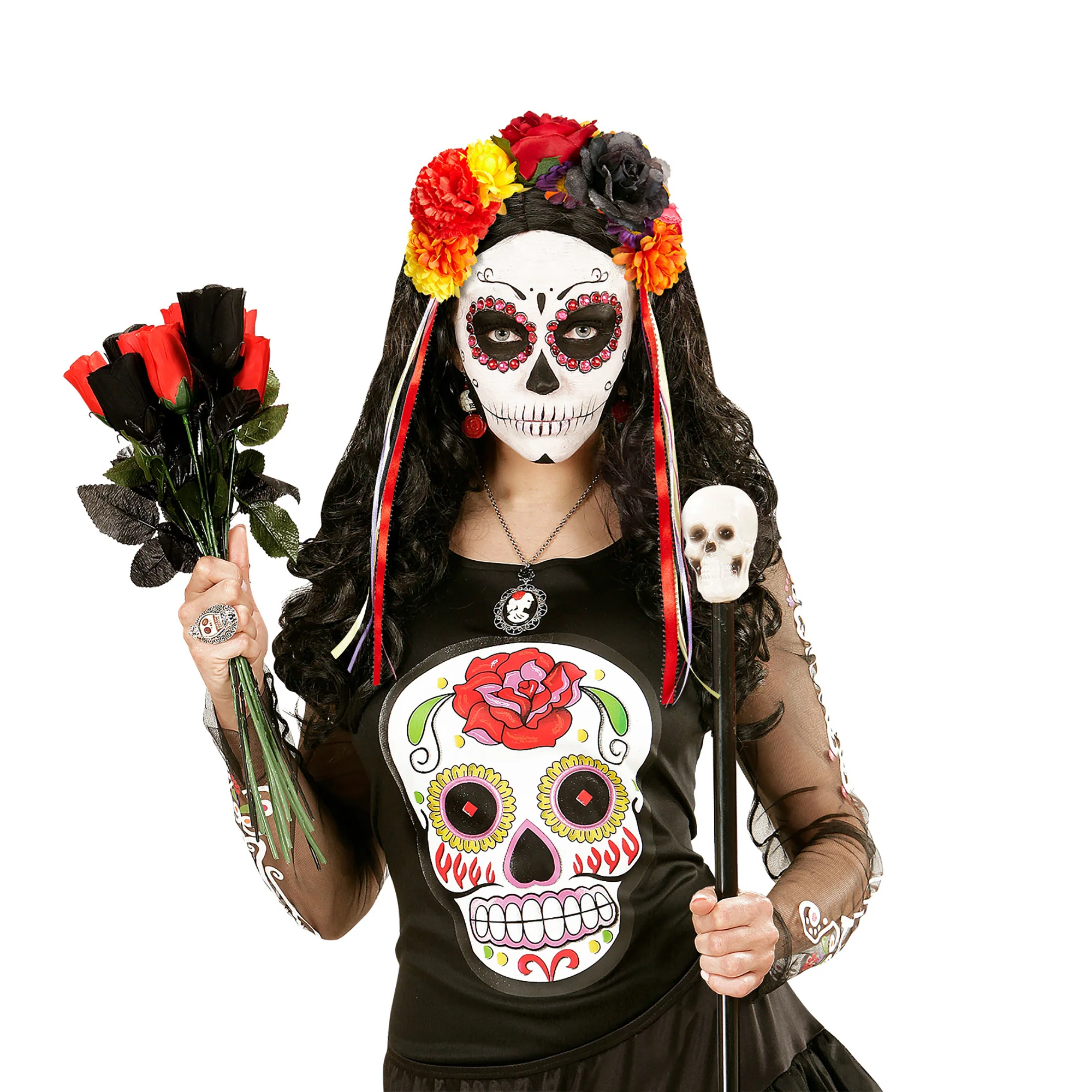 Day of the dead hoofdband bloemen - Image 2