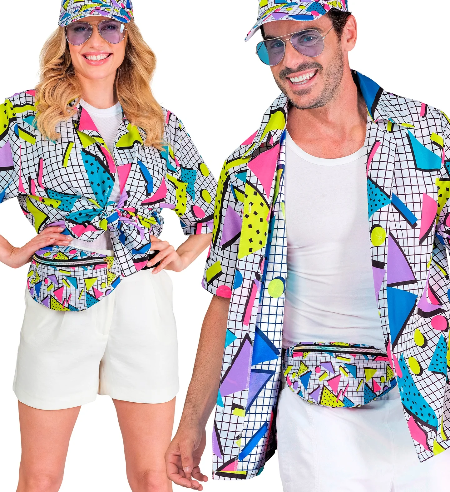 Shirt jaren 80 funky fashion wit - Image 3