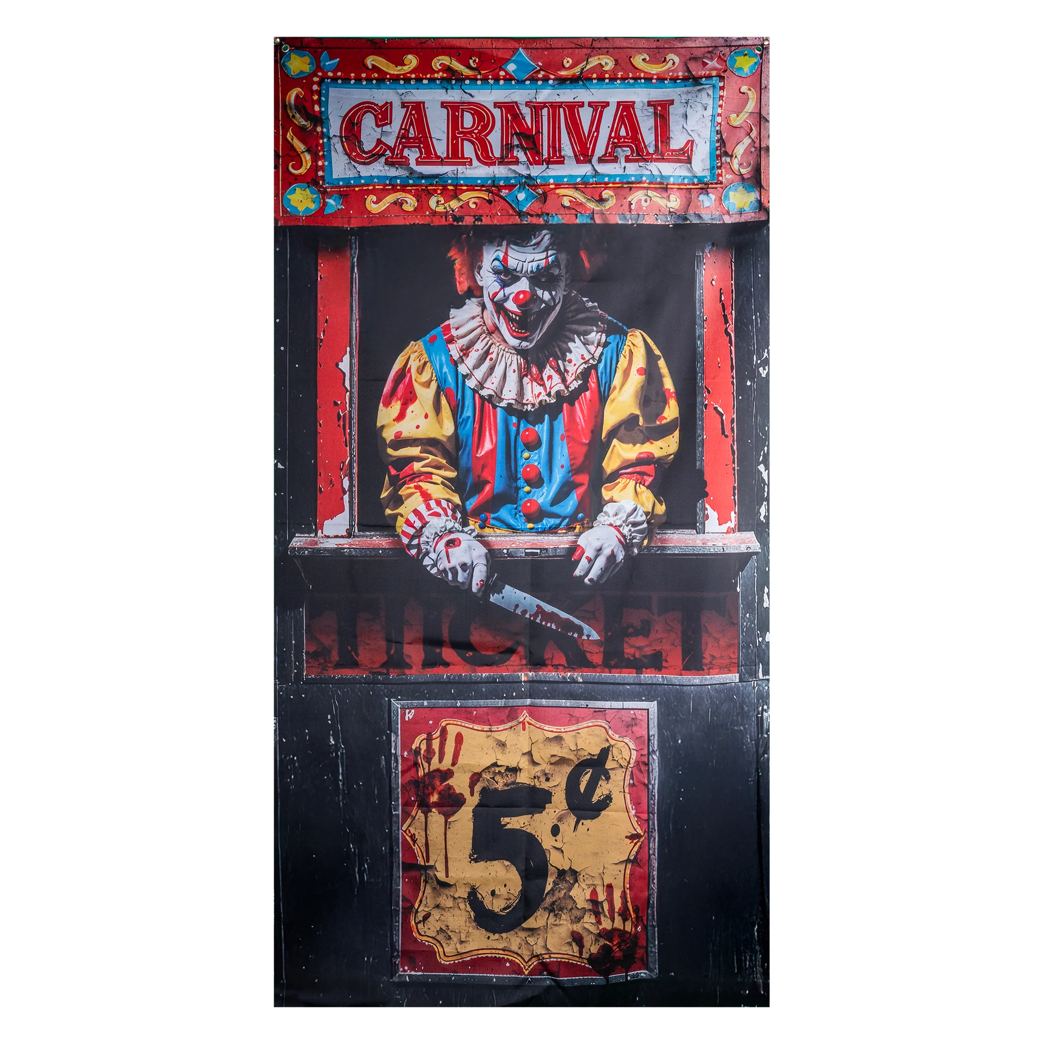 Deurgordijn clown Halloween
