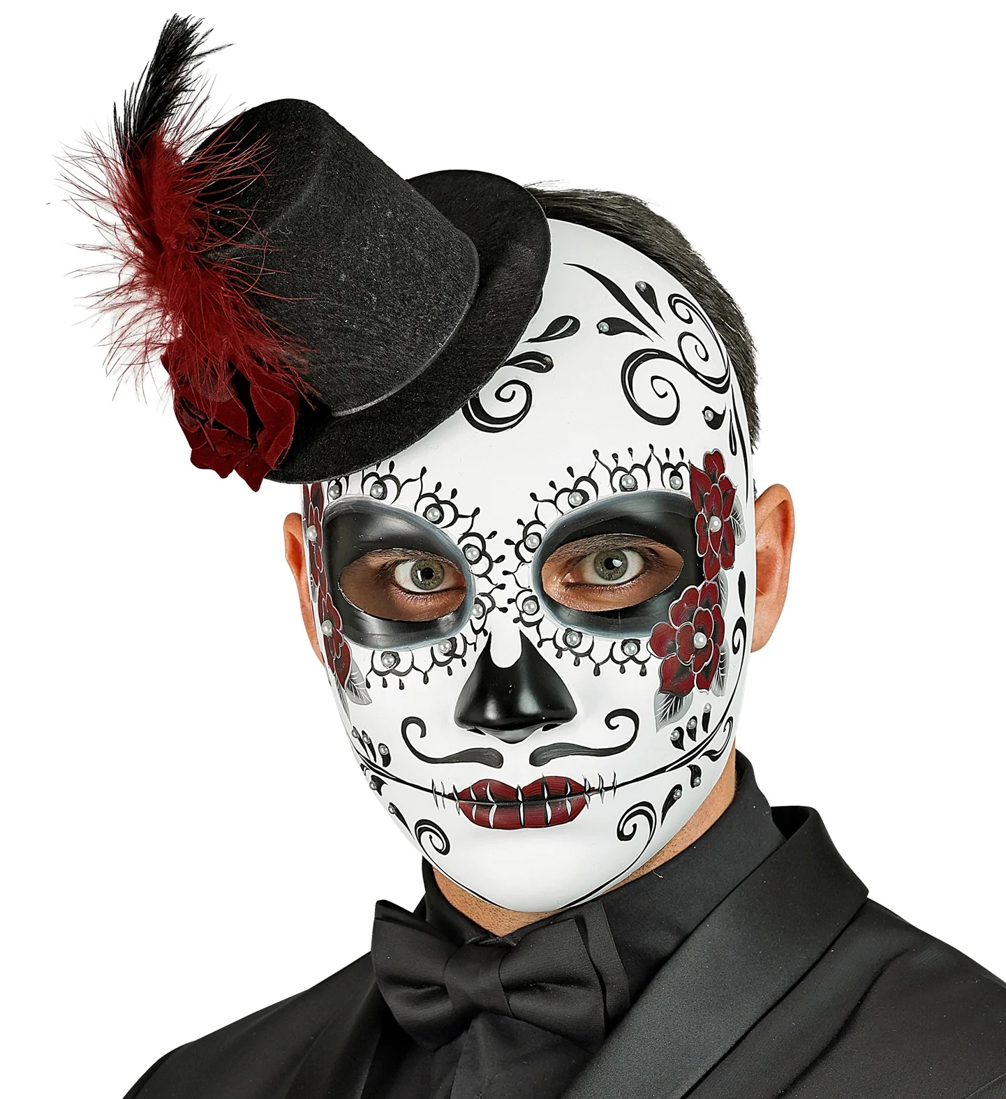 Day of the Dead masker met hoed - Image 2