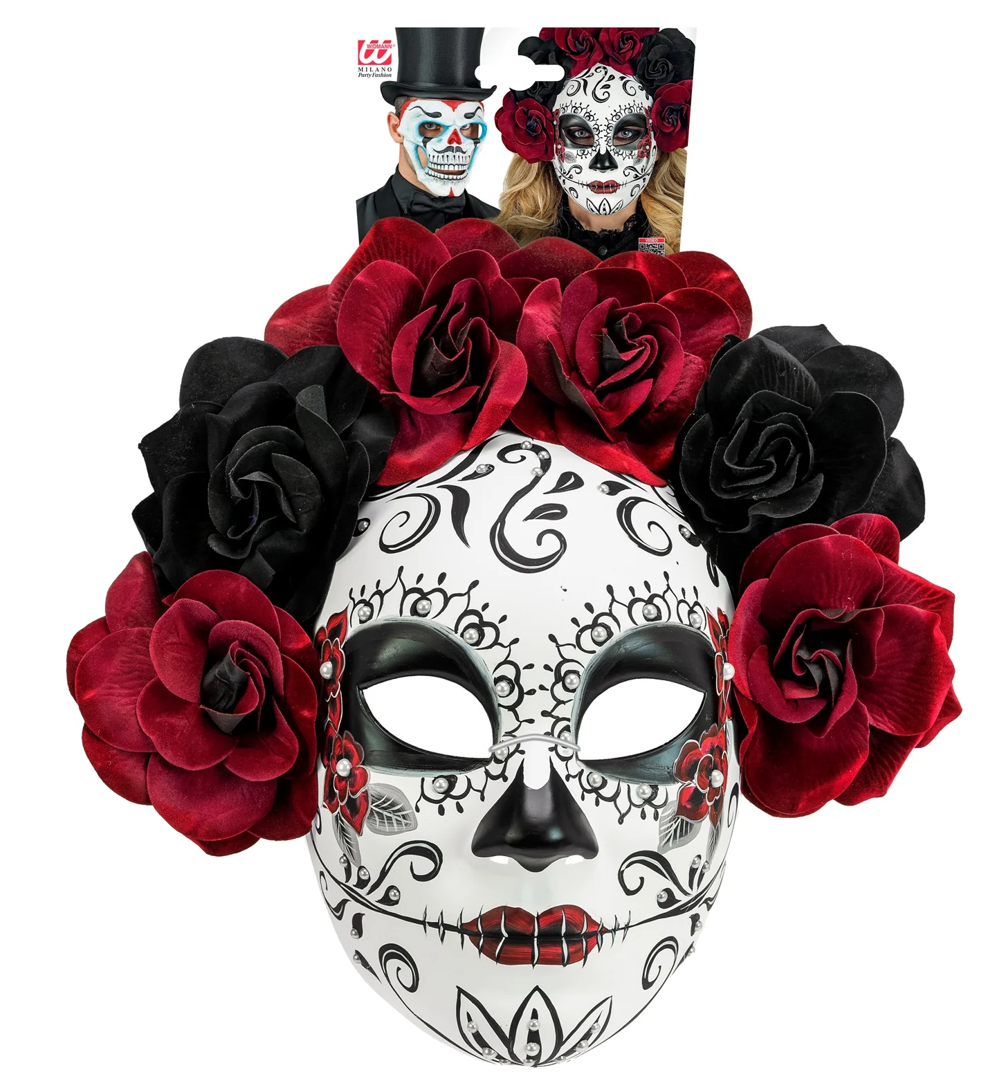 Day of the Dead masker met rozen - Image 3