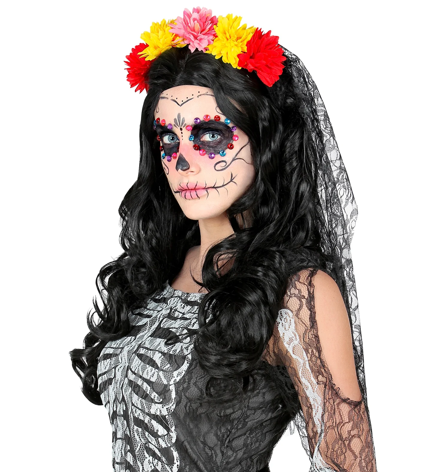 Bruidsluier met bloemen day of death - Image 2