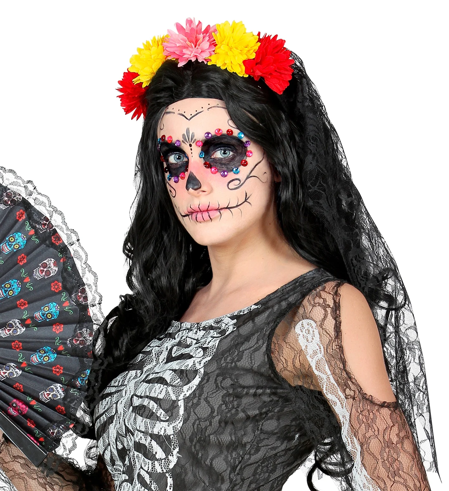 Bruidsluier met bloemen day of death - Image 3