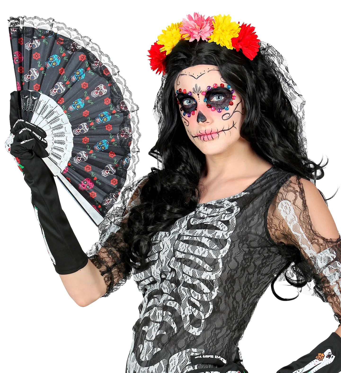 Bruidsluier met bloemen day of death - Image 5