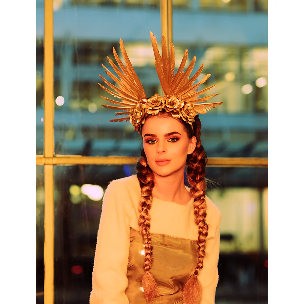 Diadeem Halo kroon Stella Grieks goud - Image 5