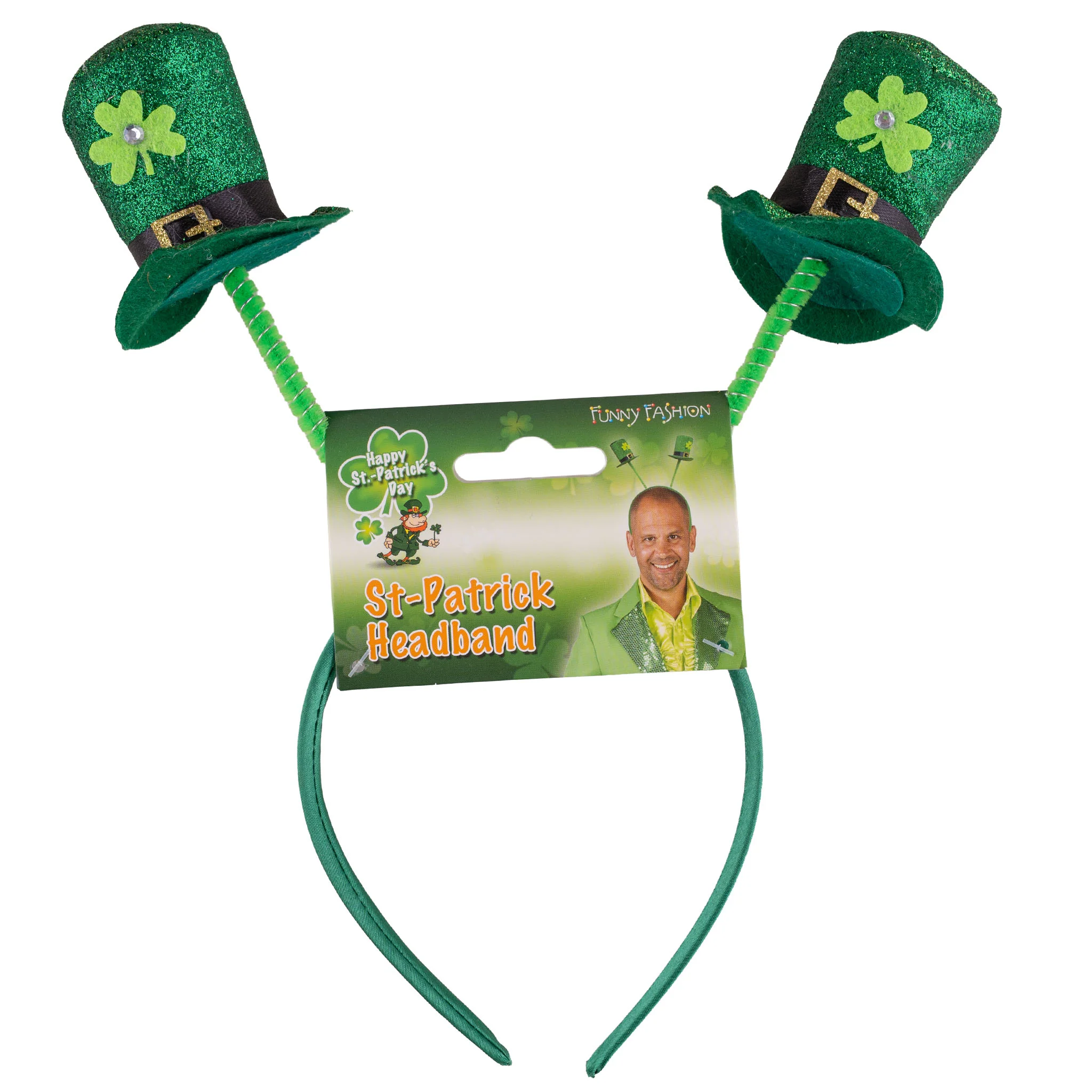 Diadeem met mini hoedjes St. Patrick's Day - Image 3