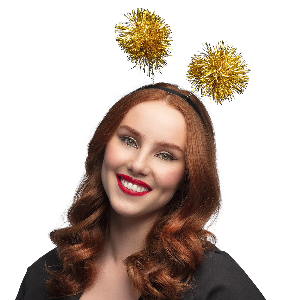 Diadeem Pompoms goud - Image 2