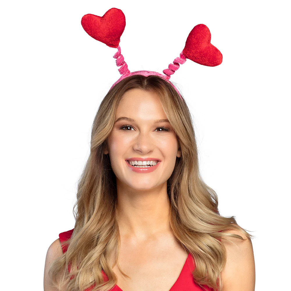 Diadeem hartjes haarband rood - Image 2