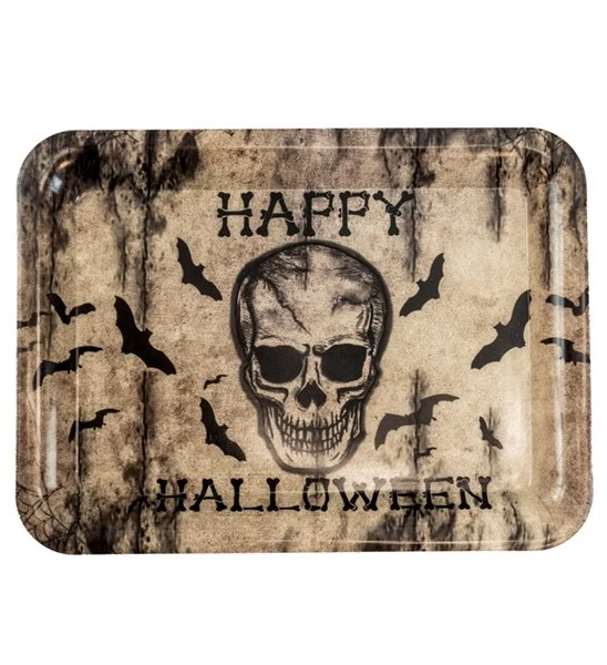 Dienblad happy halloween schedel 33 x 24 cm